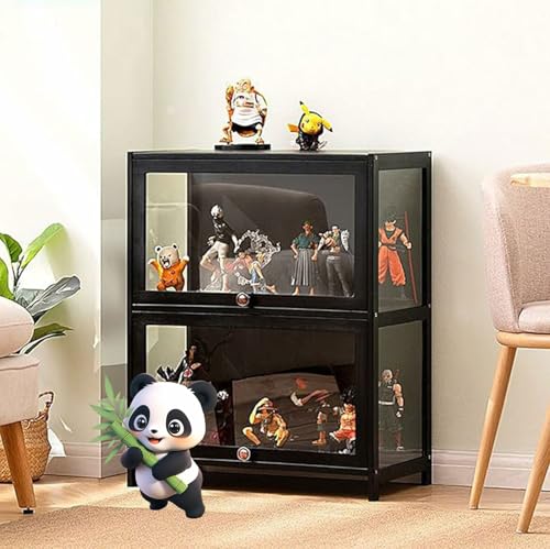 NEYTIIR Acryl Sammlung Vitrine,Sammlung Vitrine, Natürlicher Bambus Rahmen, Staubdicht, Passend Für Haus Und Büro Gebrauch(Color 6,80x33x73cm) von NEYTIIR