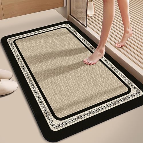 NEYTIIR Badematte rutschfest Schnelltrocknende Badezimmerteppich Saugfähig Kieselgur Duschmatte Absorbierende Badvorleger Für Dusche Badewannen Badezimmer Toilette(B,60X90CM) von NEYTIIR