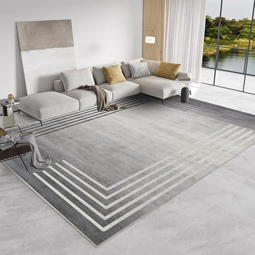 NEYTIIR Einfache Linien Wohnzimmerteppich Home Schlafzimmer Nachttisch Teppiche Moderne Teppiche Arbeitszimmer Balkon Erkerfenster Flauschiger Weicher Rutschfester Teppich(A,50X80cm) von NEYTIIR