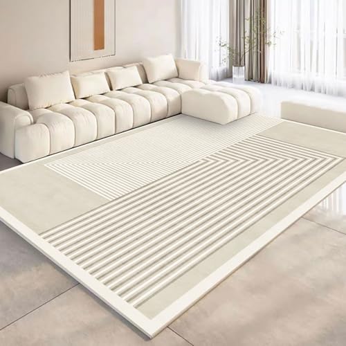 NEYTIIR Einfache Linien Wohnzimmerteppich Home Schlafzimmer Nachttisch Teppiche Moderne Teppiche Arbeitszimmer Balkon Erkerfenster Flauschiger Weicher Rutschfester Teppich(B,120cmX200cm) von NEYTIIR