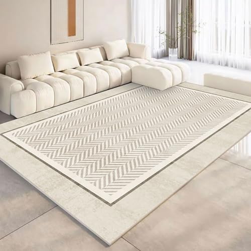 NEYTIIR Einfache Linien Wohnzimmerteppich Home Schlafzimmer Nachttisch Teppiche Moderne Teppiche Arbeitszimmer Balkon Erkerfenster Flauschiger Weicher Rutschfester Teppich(C,40X60cm) von NEYTIIR