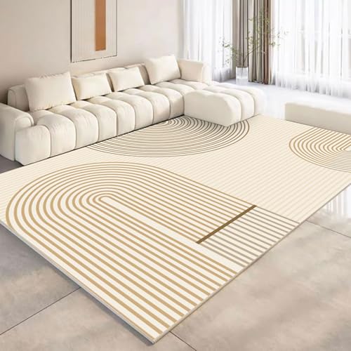 NEYTIIR Einfache Linien Wohnzimmerteppich Home Schlafzimmer Nachttisch Teppiche Moderne Teppiche Arbeitszimmer Balkon Erkerfenster Flauschiger Weicher Rutschfester Teppich(D,120cmX200cm) von NEYTIIR