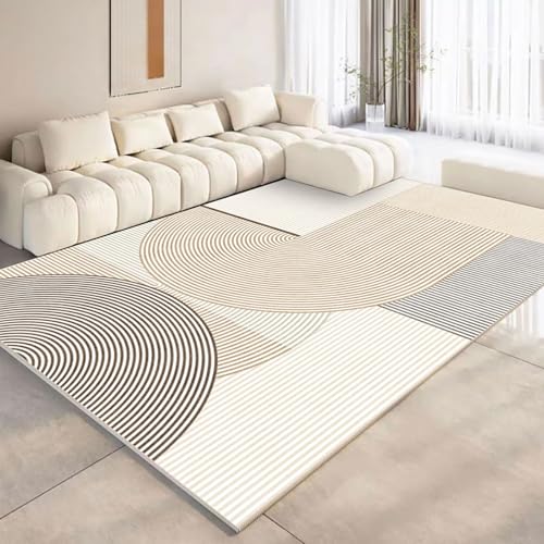 NEYTIIR Einfache Linien Wohnzimmerteppich Home Schlafzimmer Nachttisch Teppiche Moderne Teppiche Arbeitszimmer Balkon Erkerfenster Flauschiger Weicher Rutschfester Teppich(F,80X120cm) von NEYTIIR