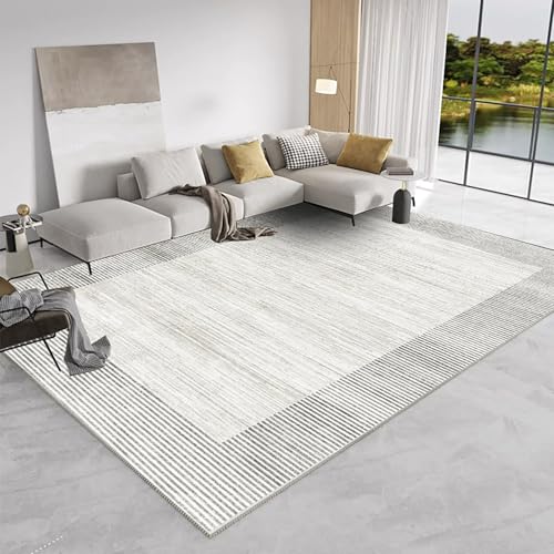 NEYTIIR Einfache Linien Wohnzimmerteppich Home Schlafzimmer Nachttisch Teppiche Moderne Teppiche Arbeitszimmer Balkon Erkerfenster Flauschiger Weicher Rutschfester Teppich(G,50X80cm) von NEYTIIR