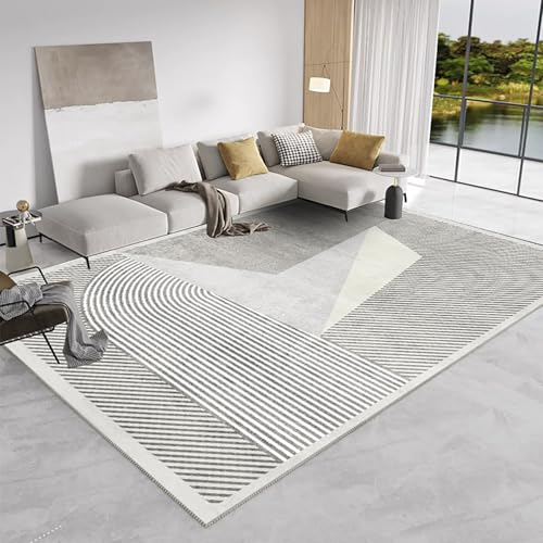 NEYTIIR Einfache Linien Wohnzimmerteppich Home Schlafzimmer Nachttisch Teppiche Moderne Teppiche Arbeitszimmer Balkon Erkerfenster Flauschiger Weicher Rutschfester Teppich(I,60X90cm) von NEYTIIR
