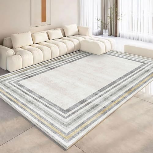 NEYTIIR Einfache Linien Wohnzimmerteppich Home Schlafzimmer Nachttisch Teppiche Moderne Teppiche Arbeitszimmer Balkon Erkerfenster Flauschiger Weicher Rutschfester Teppich(J,40X60cm) von NEYTIIR