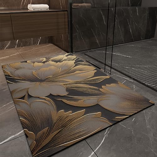 NEYTIIR Generisch Fußmatte Leichter Luxus Drucke Innen Und Außen Waschbar Fussmatte Wasserdicht Türmatte Pflegeleichte Schmutzfangmatte Fussabtreter Teppich(B,50x80CM) von NEYTIIR