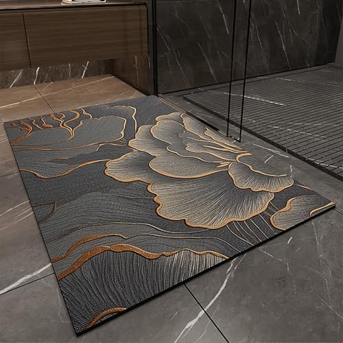NEYTIIR Generisch Fußmatte Leichter Luxus Drucke Innen Und Außen Waschbar Fussmatte Wasserdicht Türmatte Pflegeleichte Schmutzfangmatte Fussabtreter Teppich(C,100x120CM) von NEYTIIR