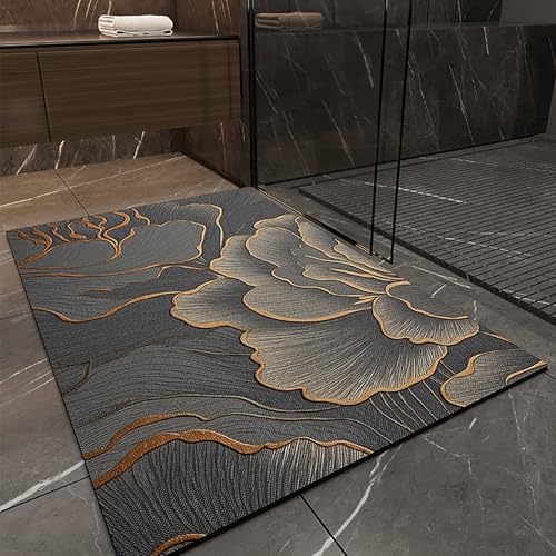 NEYTIIR Generisch Fußmatte Leichter Luxus Drucke Innen Und Außen Waschbar Fussmatte Wasserdicht Türmatte Pflegeleichte Schmutzfangmatte Fussabtreter Teppich(M,60x90CM) von NEYTIIR