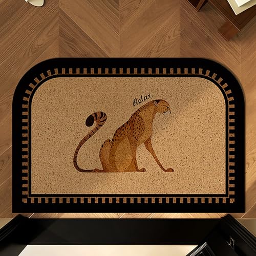 NEYTIIR Halbkreisförmige Fußmatte, rutschfeste Fußmatte for Den Innenbereich, Flacher Türvorleger, Waschbarer Bodenvorleger for Den Eingangsbereich, for Die Vordertür(H,40X60cm) von NEYTIIR