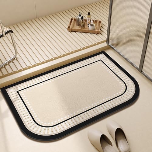 NEYTIIR Kieselgur Badematte rutschfeste, Schnelltrocknend Super Absorbierende Bodenmatte, Abwaschbar Kieselgur Badematten Für Dusche(A,80X120cm) von NEYTIIR