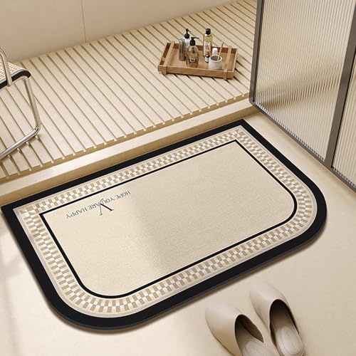 NEYTIIR Kieselgur Badematte rutschfeste, Schnelltrocknend Super Absorbierende Bodenmatte, Abwaschbar Kieselgur Badematten Für Dusche(B,80X120cm) von NEYTIIR