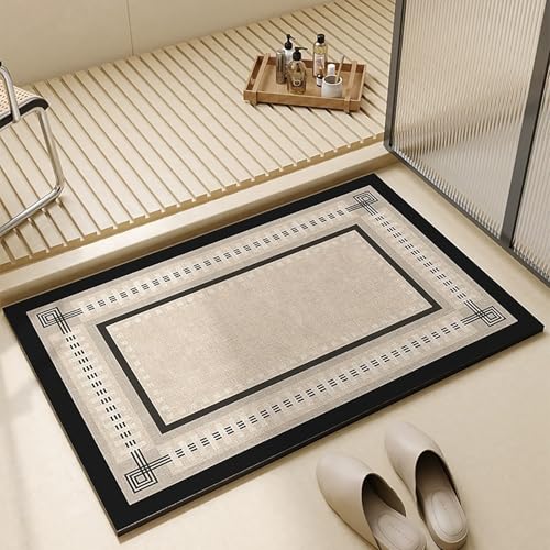 NEYTIIR Kieselgur Badematte rutschfeste, Schnelltrocknend Super Absorbierende Bodenmatte, Abwaschbar Kieselgur Badematten Für Dusche(C,40X60cm) von NEYTIIR