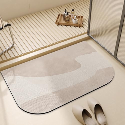 NEYTIIR Kieselgur Badematte rutschfeste, Schnelltrocknend Super Absorbierende Bodenmatte, Abwaschbar Kieselgur Badematten Für Dusche(F,40X60cm) von NEYTIIR