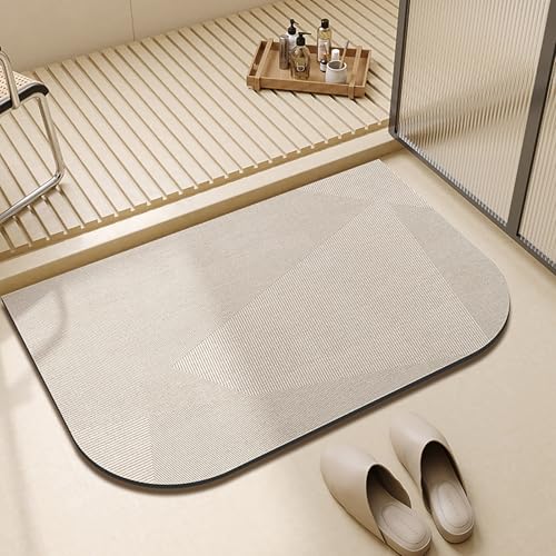 NEYTIIR Kieselgur Badematte rutschfeste, Schnelltrocknend Super Absorbierende Bodenmatte, Abwaschbar Kieselgur Badematten Für Dusche(G,40X60cm) von NEYTIIR