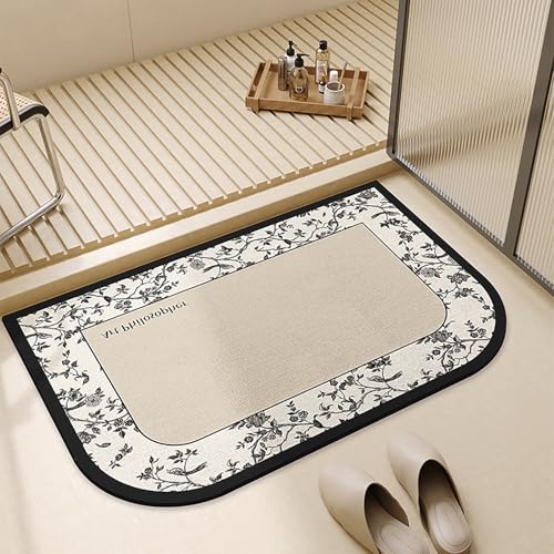 NEYTIIR Kieselgur Badematte rutschfeste, Schnelltrocknend Super Absorbierende Bodenmatte, Abwaschbar Kieselgur Badematten Für Dusche(J,40X60cm) von NEYTIIR