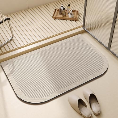 NEYTIIR Kieselgur Badematte rutschfeste, Schnelltrocknend Super Absorbierende Bodenmatte, Abwaschbar Kieselgur Badematten Für Dusche(K,80X120cm) von NEYTIIR