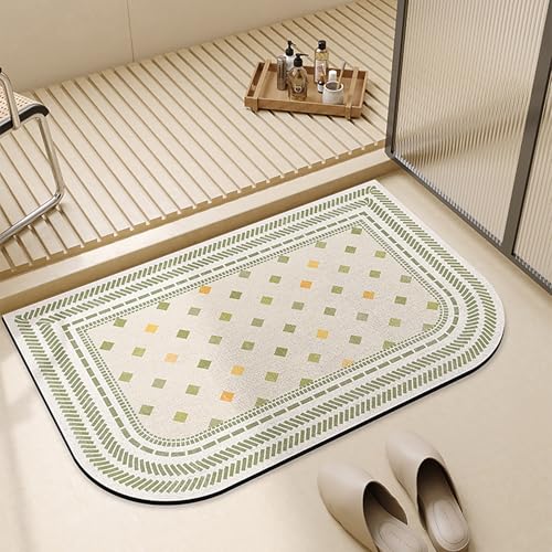 NEYTIIR Kieselgur Badematte rutschfeste, Schnelltrocknend Super Absorbierende Bodenmatte, Abwaschbar Kieselgur Badematten Für Dusche(M,50X80cm) von NEYTIIR