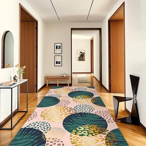 NEYTIIR Küchenläufer Bunt Geometrisch Teppich Läufer Flur Küchen rutschfest Meterware Kurzflor Waschbar Lang Teppichläufer Polyester Korridor Schlafzimmer(F,180cmX100cm) von NEYTIIR