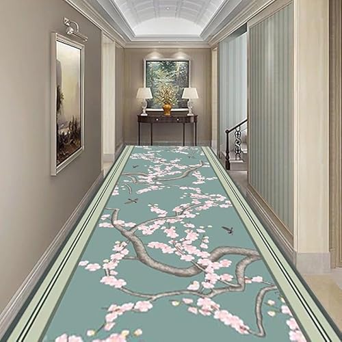 NEYTIIR Küchenteppich Läufer Teppich Lang Flur rutschfest Teppichmatten Küchenläufer,3D Blumenmuster Bunter Teppichläufer Waschbar Meterware Flurläufer Anpassbar(W,160cmX1M) von NEYTIIR