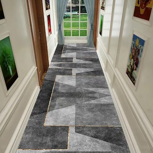NEYTIIR Läufer Teppiche Moderner Geometrischer Moderner Waschbare rutschfeste Küche Dienstprogramm Halle Langer Läufer Fußmatte Teppich Flur Halle Beliebige Länge(C,60x180cm) von NEYTIIR