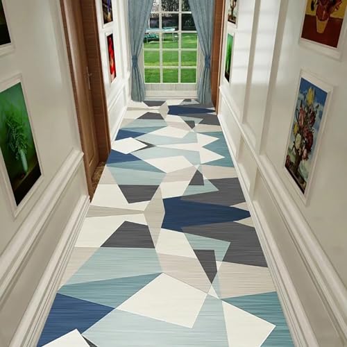 NEYTIIR Läufer Teppiche Moderner Geometrischer Moderner Waschbare rutschfeste Küche Dienstprogramm Halle Langer Läufer Fußmatte Teppich Flur Halle Beliebige Länge(E,60x80cm) von NEYTIIR
