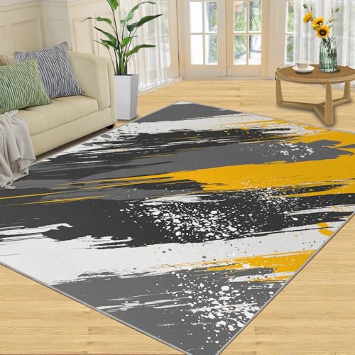 NEYTIIR Luxus-Schwarz-Gold-Rose Teppiche Gegend, Goldene Textur Waschmaschinenfest Wohnzimmerteppich - Für Terrasse Garten, Küche, Bad(Retro Graffiti,70 x 120 cm) von NEYTIIR