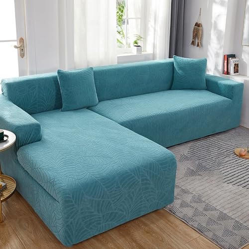 NEYTIIR Sofa-Schonbezug for Eck-L-Form, Wasserdichter Sofabezug, rutschfeste Sofa-Sitzkissenbezüge Mit Elastischen Bändern, Universeller Waschbarer Samtschutz(G,2 POSTI) von NEYTIIR