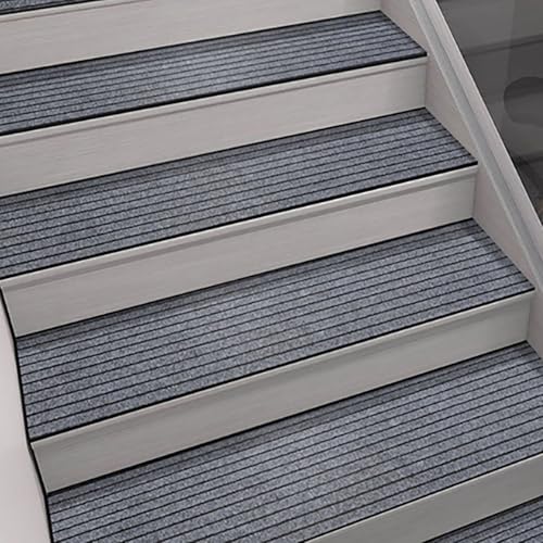 NEYTIIR Stufenmatten, Anti-Rutsch Treppen Treppenstufen Für Holzstufen, Stufenschutz Stufenteppich Innenbereich Für Kinder Ältere Und Hunde(Gray) von NEYTIIR