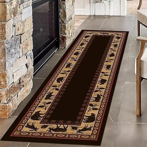 NEYTIIR Teppich Läufer Flur Lang Küchenteppich rutschfest Waschbar Küchenläufer Flurläufer Teppichmatten Dauerhaft Schlafzimmer Wohnzimmer Teppichläufer Anpassbar(A,80x120CM) von NEYTIIR