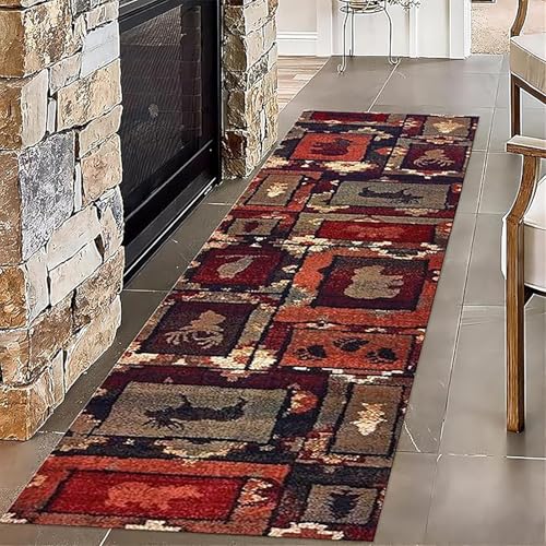 NEYTIIR Teppich Läufer Flur Lang Küchenteppich rutschfest Waschbar Küchenläufer Flurläufer Teppichmatten Dauerhaft Schlafzimmer Wohnzimmer Teppichläufer Anpassbar(F,100x80CM) von NEYTIIR