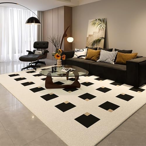 NEYTIIR Waschbarer Teppich Flachgewebe Robust Patchwork Design Vintage Optik rutschfest Teppich Wohnzimmer(A,50x80cm) von NEYTIIR