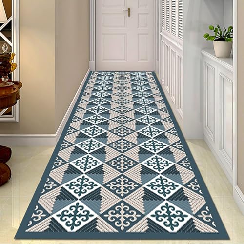NEYTIIR rutschfest Kücheläufer-Tradition Teppichläufer Polyester Küchenläufer Flurteppich rutschfeste Waschbar Korridor Strapazierfähig Schmutzfangmatte Eingangsbereich(F,120X120cm) von NEYTIIR