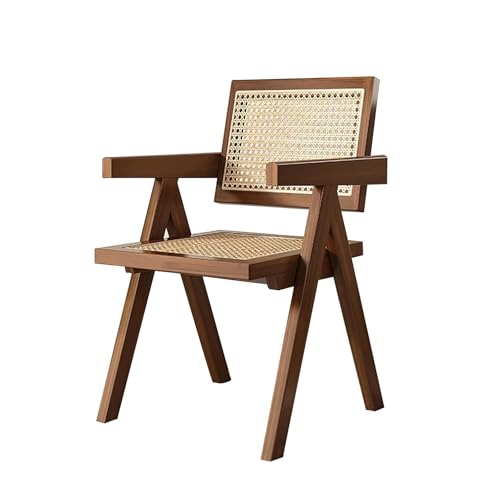 Rattan-Esszimmerstühle, Bequeme Armlehne Aus Holz Mit Geflochtener Rückenlehne Und Sitzfläche, for Esszimmerstühle Im Wohnzimmer, Schlafzimmer, Küche, Restaurant(B,6 Chairs) von NEYTIIR