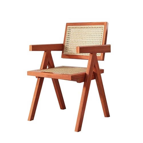Rattan-Esszimmerstühle, Bequeme Armlehne Aus Holz Mit Geflochtener Rückenlehne Und Sitzfläche, for Esszimmerstühle Im Wohnzimmer, Schlafzimmer, Küche, Restaurant(D,6 Chairs) von NEYTIIR