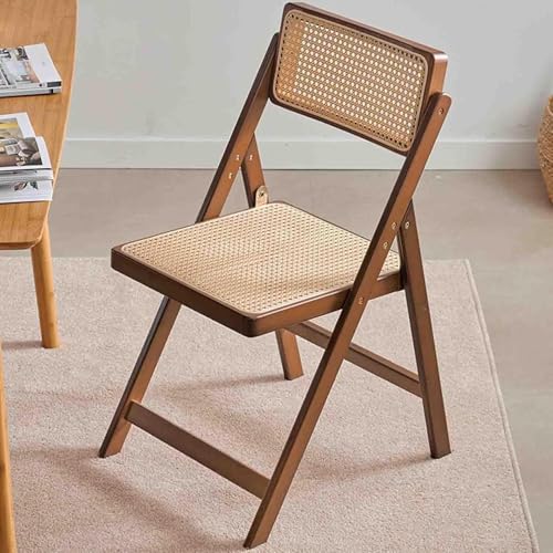 Rattan Mid-Century Esszimmerstühle,Holzstuhl Mit Verstellbarer Rückenlehne,Atmungsaktive Rattan Rücken & Sitz, Küchenstühle Für Home Restaurant von NEYTIIR