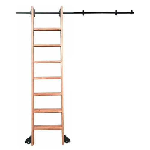 Rollleiter for Bibliotheken, Hochleistungs-Gleitschienen-Hardware-Kit, Gleitleiterschienen-Kit, Rollleitern for Mobile Leiterschienen (ohne Leiter)(20ft/600cm Track kit) von NEYTIIR