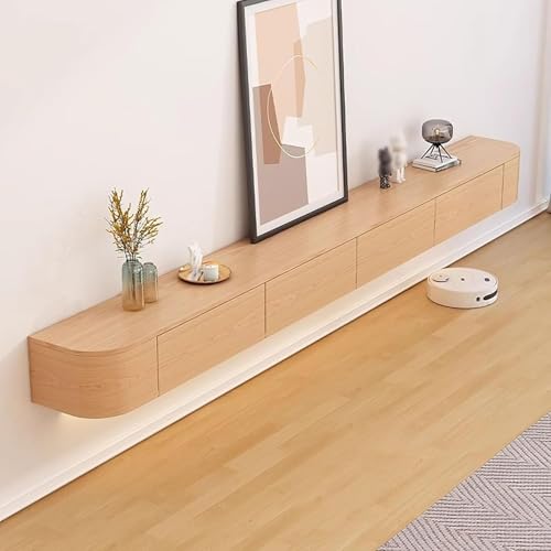 Schwebender TV-Ständer, An Der Wand Montierter TV-Schrank, TV-Ständer Mit Tür, Media Console Center, Großes TV-Regal for Wohnzimmer/Schlafzimmer(A,140CM) von NEYTIIR