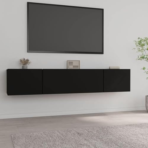 Schwebender TV-Ständer, Hochglanz-TV-Konsole, Wandhalterung, TV-Konsolentisch Mit 3 Hochglanz-Schubladen, Schwebende Medienkonsole for Das Wohnzimmer(A) von NEYTIIR