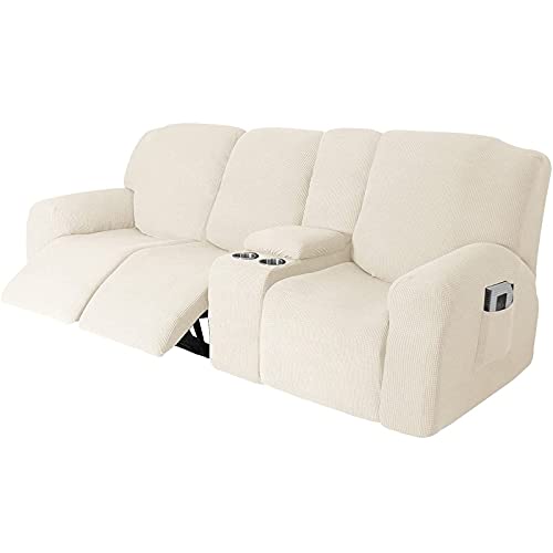 Sofabezug, Schonbezug for Liegesofa, Mit Getränkehaltern – Möbelschutzbezug for 2-3-Sitzer-Liegesofa Mit Konsole(B,3 Seater) von NEYTIIR