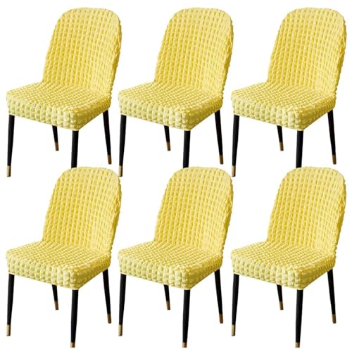 Stretch-Stuhlbezug Mit Gebogener Rückenlehne, Stretch-Stuhlbezüge for Esszimmerstühle, Abnehmbarer Akzentstuhlbezug, Einfache Installation(A,6pack) von NEYTIIR