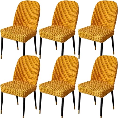 Stretch-Stuhlbezug Mit Gebogener Rückenlehne, Stretch-Stuhlbezüge for Esszimmerstühle, Abnehmbarer Akzentstuhlbezug, Einfache Installation(C,6pack) von NEYTIIR