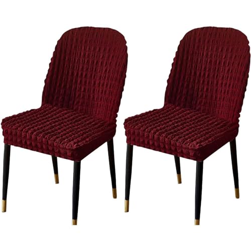 Stretch-Stuhlbezug Mit Gebogener Rückenlehne, Stretch-Stuhlbezüge for Esszimmerstühle, Abnehmbarer Akzentstuhlbezug, Einfache Installation(H,2pack) von NEYTIIR
