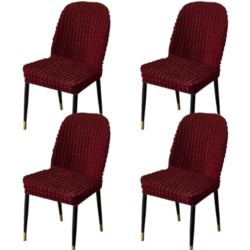 Stretch-Stuhlbezug Mit Gebogener Rückenlehne, Stretch-Stuhlbezüge for Esszimmerstühle, Abnehmbarer Akzentstuhlbezug, Einfache Installation(H,4pack) von NEYTIIR