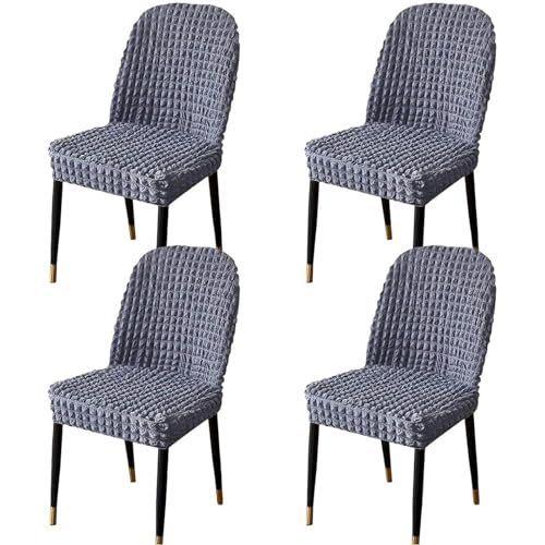 Stretch-Stuhlbezug Mit Gebogener Rückenlehne, Stretch-Stuhlbezüge for Esszimmerstühle, Abnehmbarer Akzentstuhlbezug, Einfache Installation(I,4pack) von NEYTIIR