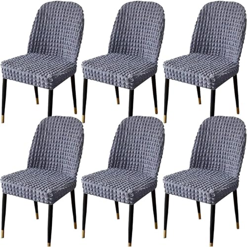 Stretch-Stuhlbezug Mit Gebogener Rückenlehne, Stretch-Stuhlbezüge for Esszimmerstühle, Abnehmbarer Akzentstuhlbezug, Einfache Installation(I,6pack) von NEYTIIR