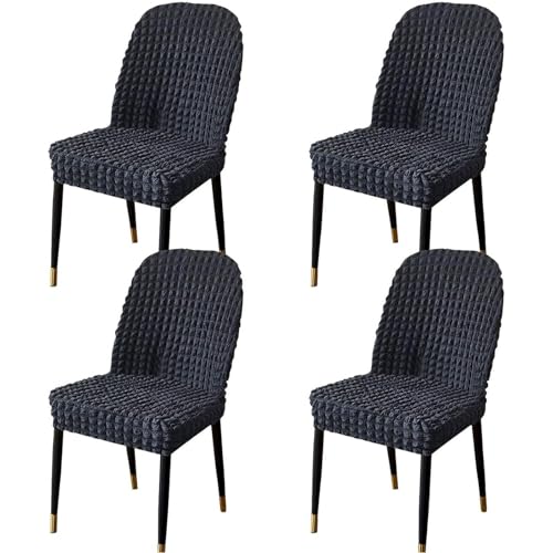 Stretch-Stuhlbezug Mit Gebogener Rückenlehne, Stretch-Stuhlbezüge for Esszimmerstühle, Abnehmbarer Akzentstuhlbezug, Einfache Installation(K,4pack) von NEYTIIR