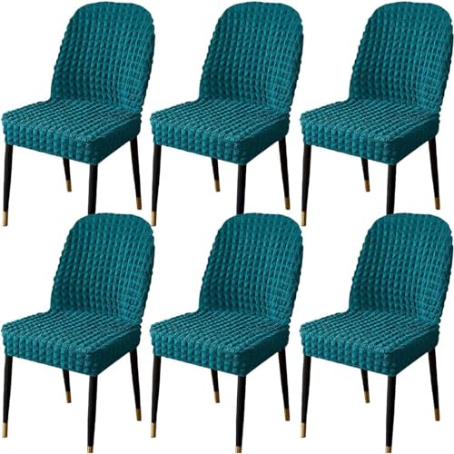 Stretch-Stuhlbezug Mit Gebogener Rückenlehne, Stretch-Stuhlbezüge for Esszimmerstühle, Abnehmbarer Akzentstuhlbezug, Einfache Installation(M,6pack) von NEYTIIR
