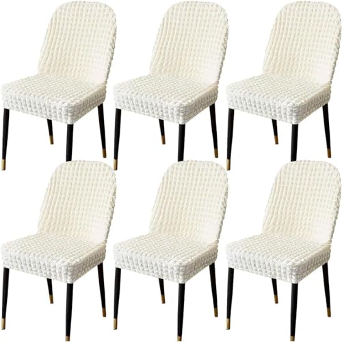 Stretch-Stuhlbezug Mit Gebogener Rückenlehne, Stretch-Stuhlbezüge for Esszimmerstühle, Abnehmbarer Akzentstuhlbezug, Einfache Installation(Q,6pack) von NEYTIIR