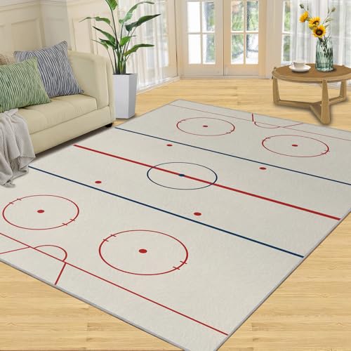 Teppich Im Europäischen Stil, Tintenpfingstrosen-Blumenmuster, Rutschfester Teppich Für Schlafzimmer Und Esszimmer, Leicht Zu Reinigen, Heimdekoration(Circle Geometry,100 x 150 cm) von NEYTIIR